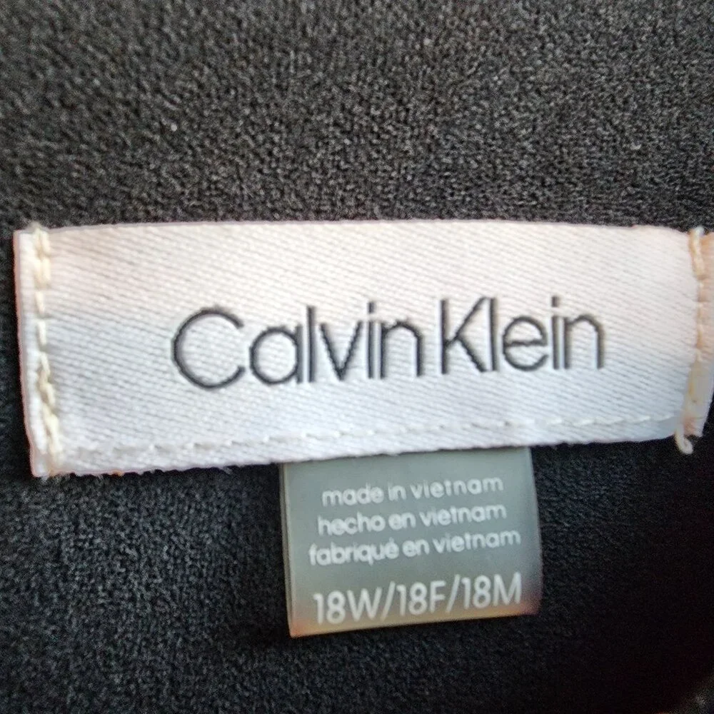 NWT Calvin Klein Black Flutter Sleeve Sheath Dress Size 18W - Picture 9 of 16